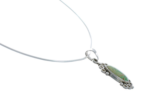 Sterling Silver Turquoise Southwestern Italian Snake Chain Necklace Set AX129066